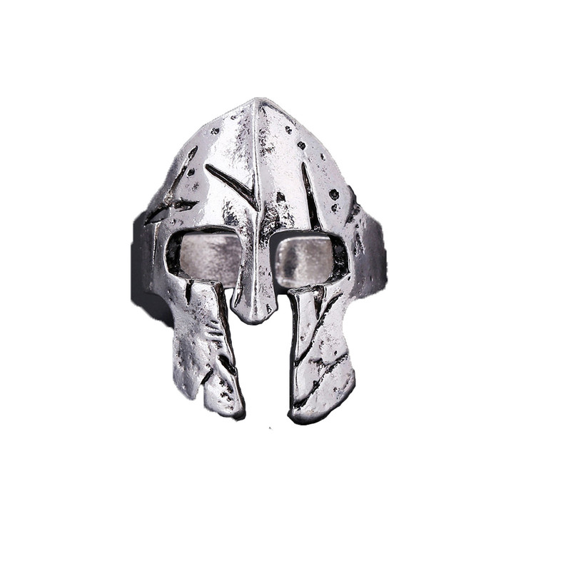 Retro Warrior Gredzens Spartan Mask Vīriešu Rock ķiveres Gredzens Pārspīlēti Rotaslietas Zelta Sudraba Krāsa Gredzens Dāvana