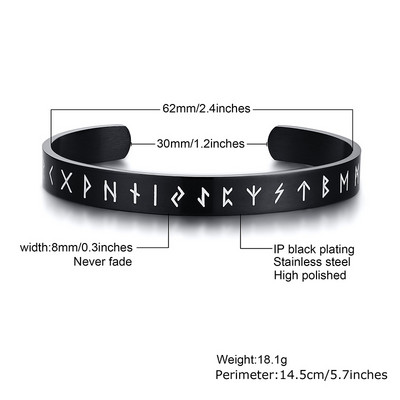 Muške nordijske vikinške narukvice s manžetama od nehrđajućeg čelika