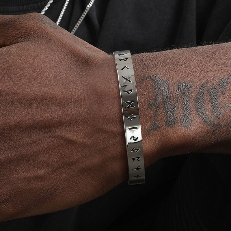 Muške nordijske vikinške narukvice s manžetama od nehrđajućeg čelika