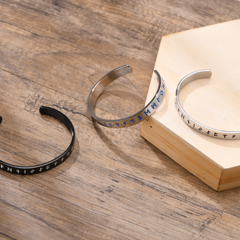 Muške nordijske vikinške narukvice s manžetama od nehrđajućeg čelika