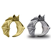 Vintage Punk Αρχαίο Ασημένιο Δαχτυλίδι Νυχτερίδας Προσωποποιημένο Δημοφιλή Μόδα Ανδρικά και Γυναικεία Κοσμήματα Δαχτυλίδια ζώων με ρυθμιζόμενο άνοιγμα