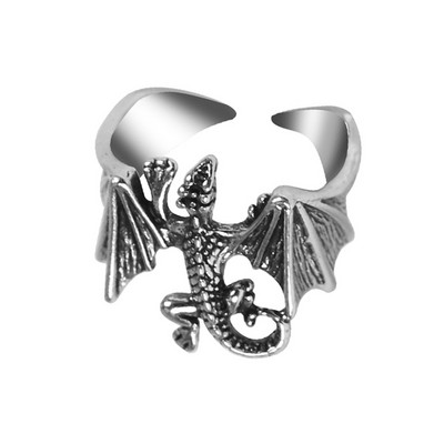 Vintage Punk Αρχαίο Ασημένιο Δαχτυλίδι Νυχτερίδας Προσωποποιημένο Δημοφιλή Μόδα Ανδρικά και Γυναικεία Κοσμήματα Δαχτυλίδια ζώων με ρυθμιζόμενο άνοιγμα