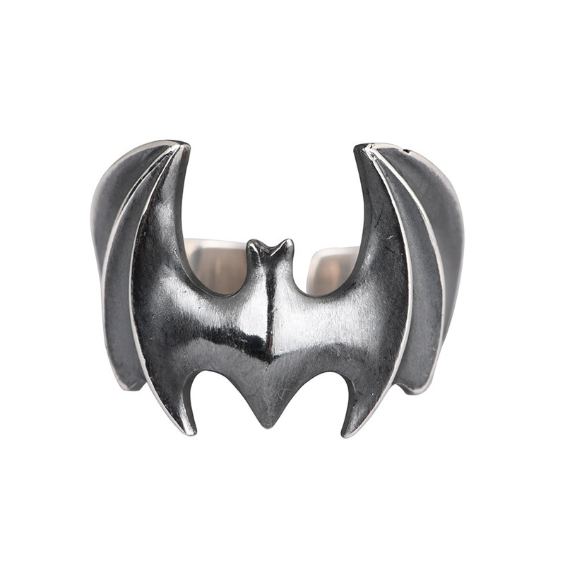 Vintage Punk Αρχαίο Ασημένιο Δαχτυλίδι Νυχτερίδας Προσωποποιημένο Δημοφιλή Μόδα Ανδρικά και Γυναικεία Κοσμήματα Δαχτυλίδια ζώων με ρυθμιζόμενο άνοιγμα