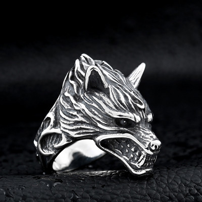 5 стила Vintage Punk Wind Wolf Bull Ring Lizard Spartan Mask Rings Rock Hip Hop Мъжки пръстени Бижута Drop Shipping