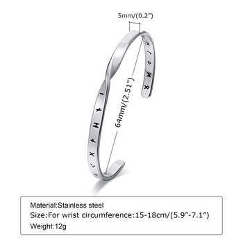 Мъжки усукани гривни Mobius Viking от плътен метал от неръждаема стомана, минималистични гривни с отворен маншет Подаръци за мъжки момчета Бижута