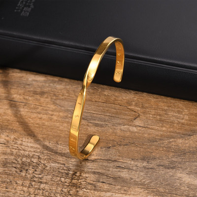 Vīriešu nerūsējošā tērauda masīvmetāla Mobius Viking savītas rokassprādzes, Minimālisma atvērtas aproču rokassprādzes Dāvanas vīriešu zēnu rotaslietas