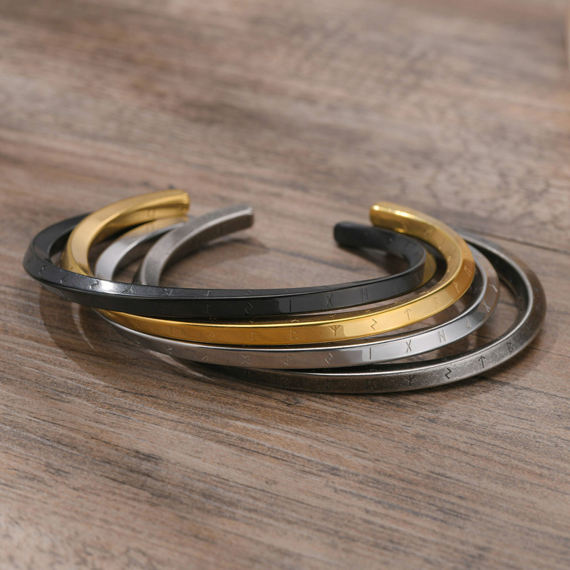 Muška narukvica Viking, narukvice s nordijskim runama, muška narukvica, Twist Mobius narukvice od nehrđajućeg čelika, muški nakit