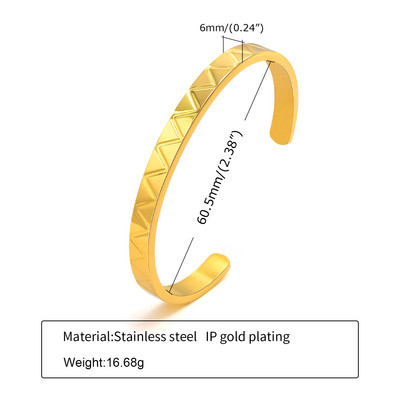 Viļņainas tekstūras rokassprādze, vienkārša minimālisma vīriešu aproce, nerūsējošā tērauda plānā viļņa rokassprādze, vīriešu dāvana
