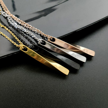 Κολιέ 2022 Μαύρο ορθογώνιο κρεμαστό ανδρικό μοντέρνο απλό κολιέ από ανοξείδωτο ατσάλι Γυναικείο κολιέ μόδα κοσμήματα δώρο