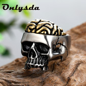 Foršas lietas vīriešiem, seja, ļaunais galvaskauss, gotikas gredzens, 316 l, nerūsējošais tērauds.