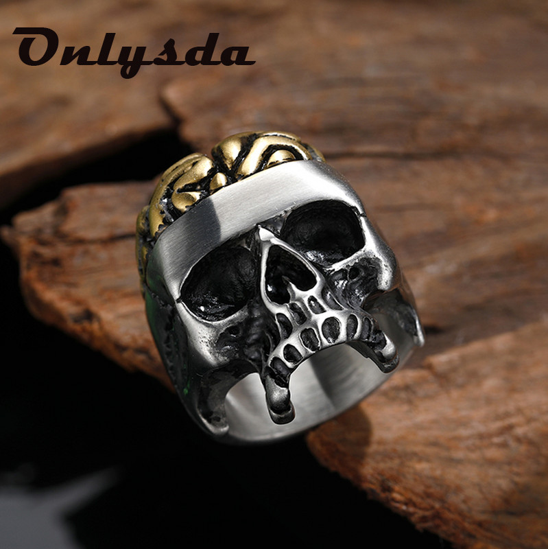 Foršas lietas vīriešiem, seja, ļaunais galvaskauss, gotikas gredzens, 316 l, nerūsējošais tērauds.