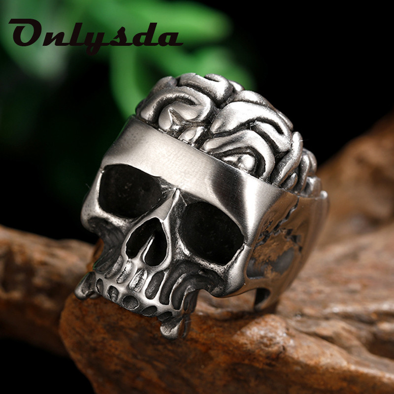 Foršas lietas vīriešiem, seja, ļaunais galvaskauss, gotikas gredzens, 316 l, nerūsējošais tērauds.