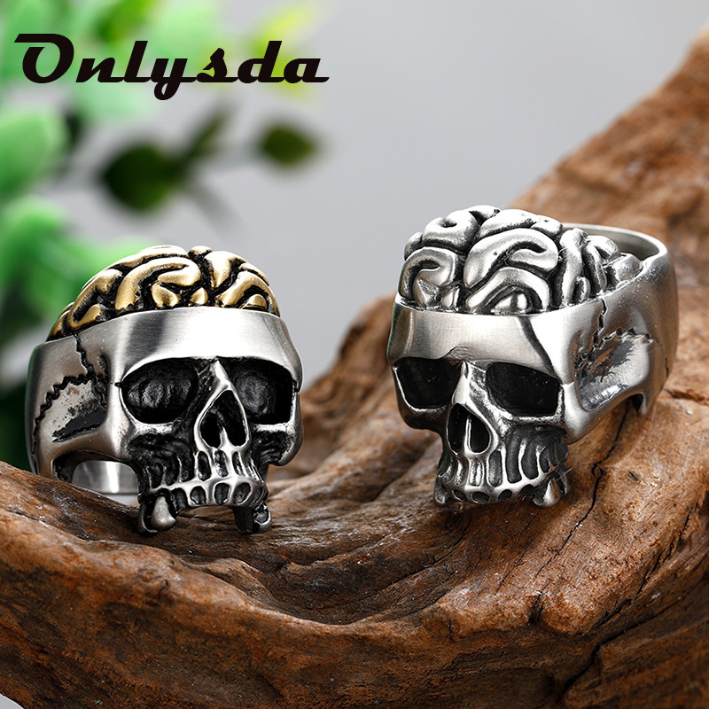 Foršas lietas vīriešiem, seja, ļaunais galvaskauss, gotikas gredzens, 316 l, nerūsējošais tērauds.