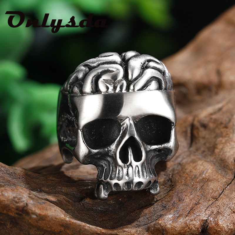 Foršas lietas vīriešiem, seja, ļaunais galvaskauss, gotikas gredzens, 316 l, nerūsējošais tērauds.