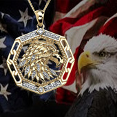 Klasszikus divat Új aranysárga sas medál nyaklánc, férfi napi kiegészítők, születésnapi ajándékok, évfordulós ajándékok