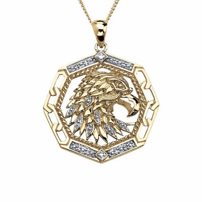 Klasszikus divat Új aranysárga sas medál nyaklánc, férfi napi kiegészítők, születésnapi ajándékok, évfordulós ajándékok