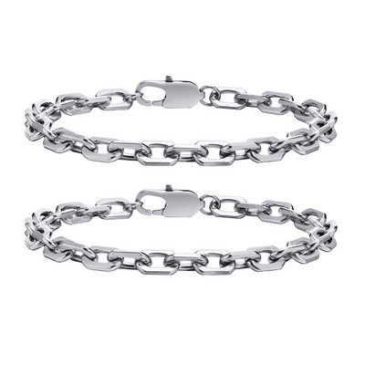 Šaunios mados „Rolo“ grandinėlės apyrankės vyrams, senovinė vandeniui atspari nerūdijančio plieno apyrankė, kasdieniai 6,5 mm kabelių grandinėlės papuošalai