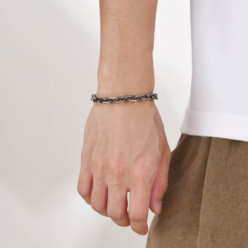 Šaunios mados „Rolo“ grandinėlės apyrankės vyrams, senovinė vandeniui atspari nerūdijančio plieno apyrankė, kasdieniai 6,5 mm kabelių grandinėlės papuošalai