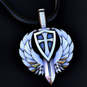 Klasiskā pop radošā mode Jauna zilā krusta vairoga kulonu kaklarota, vīriešu ikdienas aksesuāri, dzimšanas dienas dāvanas, piemiņas dienas dāvanas