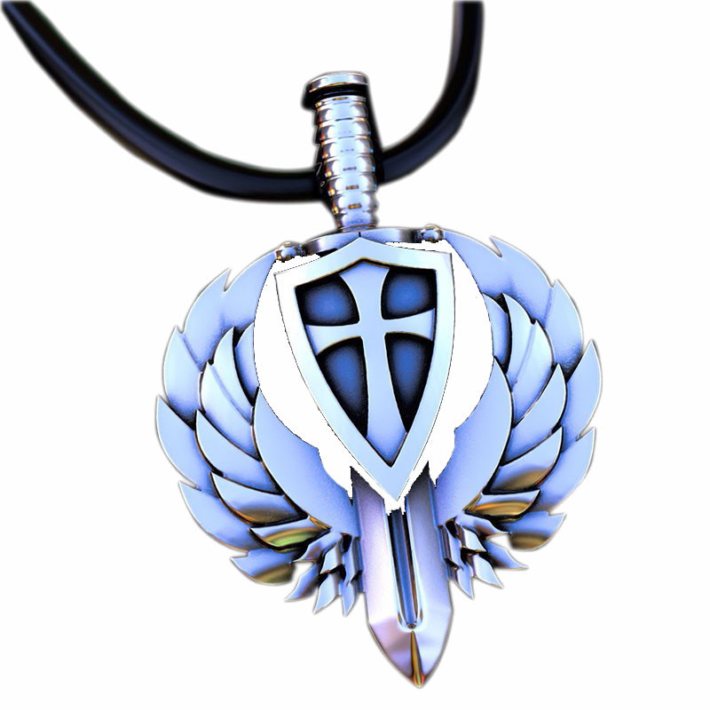 Klasiskā pop radošā mode Jauna zilā krusta vairoga kulonu kaklarota, vīriešu ikdienas aksesuāri, dzimšanas dienas dāvanas, piemiņas dienas dāvanas
