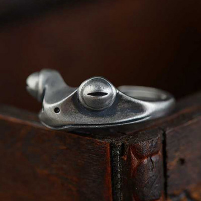 Retro velns aitu gredzens panks pārspīlēts gars Čūska Gredzens Varde Dzīvnieks Personība Stereoskopisks atvērums regulējams gredzens rotaslietas