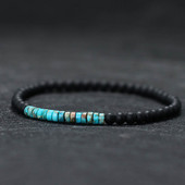 Nova minimalistička narukvica s perlama od 4 mm, uniseks narukvica s malim kamenom od carskog oniksa, meditacija, narukvica s pramenom za jogu, narukvica za par Brazalete Pulsera