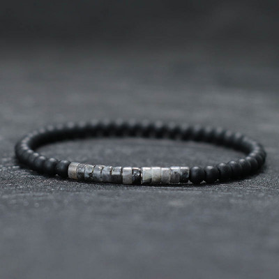 Nova minimalistička narukvica s perlama od 4 mm, uniseks narukvica s malim kamenom od carskog oniksa, meditacija, narukvica s pramenom za jogu, narukvica za par Brazalete Pulsera