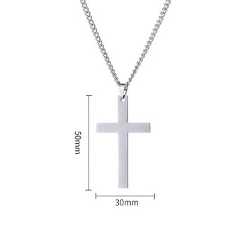 Υψηλής ποιότητας μενταγιόν σταυρός από ανοξείδωτο ατσάλι Ασημί Χρώμα Κρεμαστό κολιέ Ιησούς Σταυρός Κοσμήματα για άνδρες/γυναικεία αλυσίδα λαιμού Χονδρική