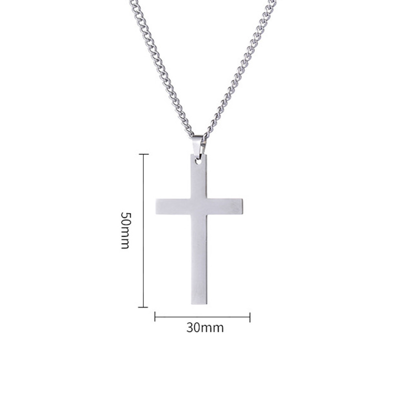 Aukštos kokybės nerūdijančio plieno kryžminiai pakabukai sidabro spalvos Jėzaus kryžiaus pakabukų karoliai papuošalai vyrams / moterims kaklo grandinėlė didmeninė prekyba