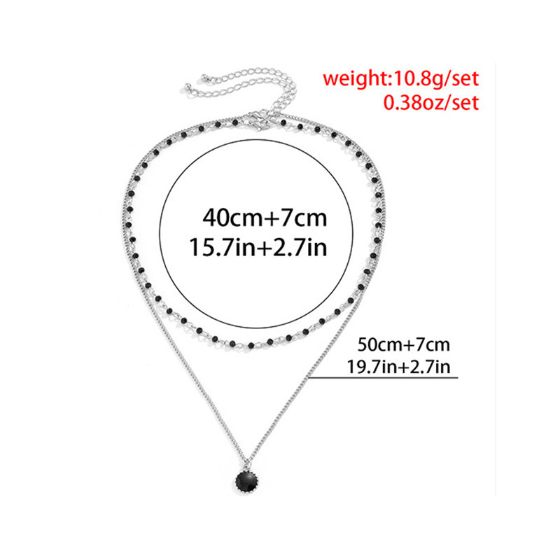 Personalizat dublu straturi cu margele choker bărbați colier negru cristal pandantiv coliere băieți moda petrecere bijuterii guler hombre