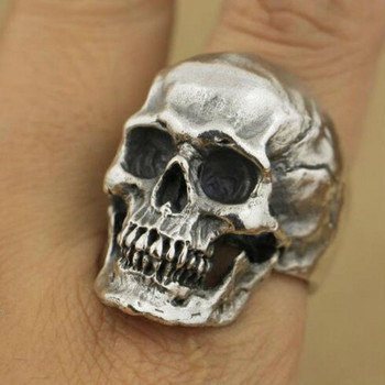 Ρετρό γοτθικό κρανίο Ανδρικό δαχτυλίδι Μεγάλο ανδρικό κοσμήματα με δάχτυλα πάρτι Hip hop γιορτινό δαχτυλίδι Χονδρικό