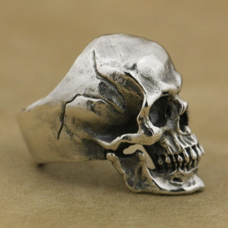 Retro gotikinė kaukolė vyrų žiedas didelis vyriškas pirštų papuošalas vakarėliui Hiphopo šventinis žiedas dovanų didmeninė prekyba