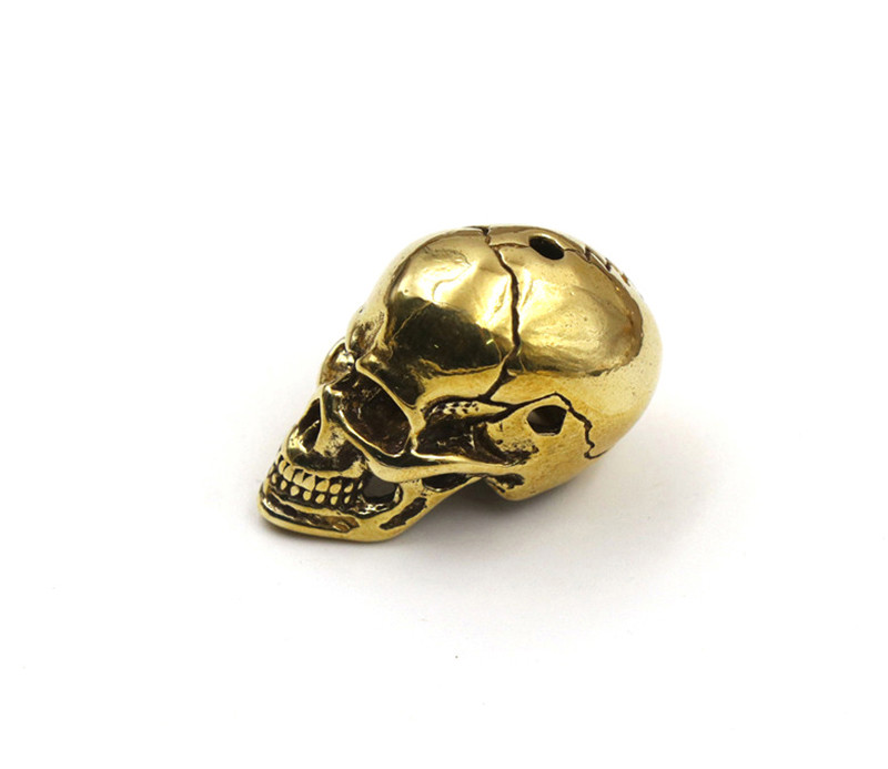 Új sárgaréz koponya kés gyöngyök esernyő kötél gyöngy kültéri vintage koponya paracord gyöngyök kiegészítők nagykereskedelme