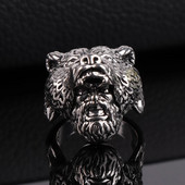 Klasszikus férfi gyűrűs medvefej állati gyűrű ötvözet vintage punk eock gyűrűk férfiaknak divatos ékszerek kiegészítők