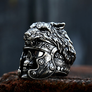 Beier 2022 New Fashion από ανοξείδωτο ατσάλι Viking Vintage Roman Wolf Warrior Δαχτυλίδι Ανδρικά Κοσμήματα κορυφαίας ποιότητας