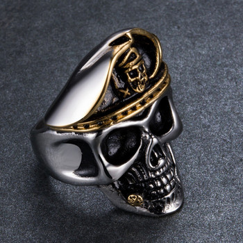 Класически пръстен с череп на офицер от специалните сили. Мъжки рок бижута