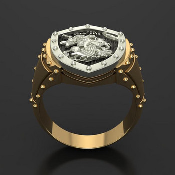 Готически пънк рицари тамплиери „Георги Победоносец“ масонски пръстен за мъже Хип-хоп годишнина парти група бижута пръстени мъжки подаръци