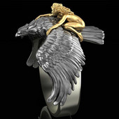 Μοναδικό σχέδιο Flying Eagle Ring for Men Μοντέρνο κόσμημα Biker Finger Ring