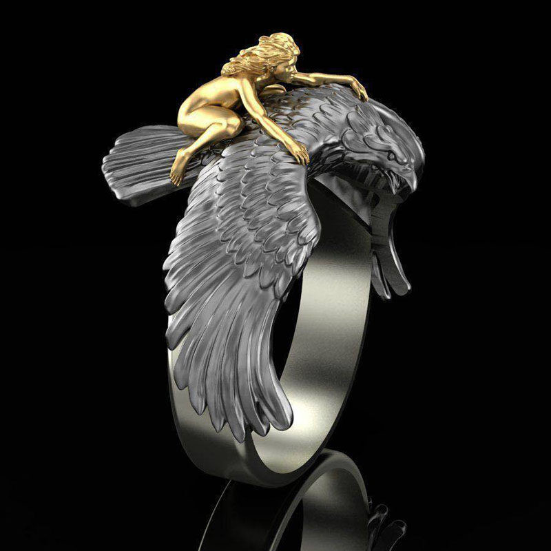 Μοναδικό σχέδιο Flying Eagle Ring for Men Μοντέρνο κόσμημα Biker Finger Ring