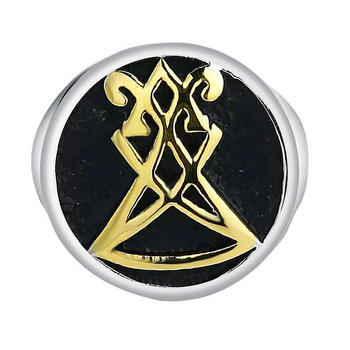 Ανδρικό δαχτυλίδι από ανοξείδωτο ατσάλι Sigil of Lucifer Seal of Satan Σύμβολο Δαχτυλίδι Κοσμήματα για Man Punk Γυαλισμένο Δώρο Anillo de los hombres