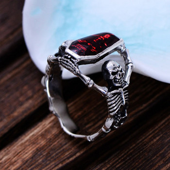 Retro Vampire Coffin Skull Ring Ανδρικό και γυναικείο κρανίο People Punk Hip-hop Party Finger Jewelry Cool Boy Ring δώρο