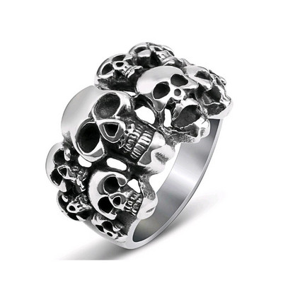 Retro Vampire Coffin Skull Ring Ανδρικό και γυναικείο κρανίο People Punk Hip-hop Party Finger Jewelry Cool Boy Ring δώρο