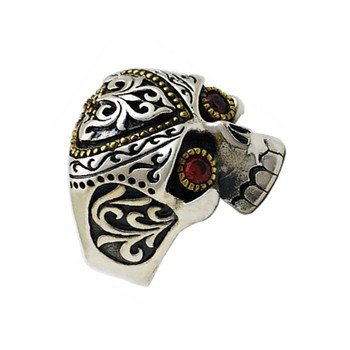 Ανδρικό ρετρό δαχτυλίδι κρανίο Love Red Eye Skull ρετρό στυλ με χρυσό χιπ χοπ πανκ δαχτυλίδι Νέο δώρο κοσμήματος