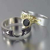 Xingyue Couple Set Vīriešu un sieviešu gredzens Retro Sun Party Apņemšanās Pirkstu rotaslietas Viņš un viņas laulības gredzens, dāvana