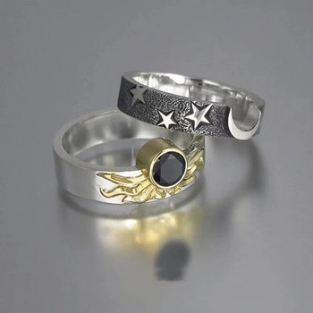 Комплект за двойка Xingyue Мъжки и дамски пръстен Ретро слънчев ангажимент за парти Бижута за пръсти Той и нейният сватбен пръстен Подарък
