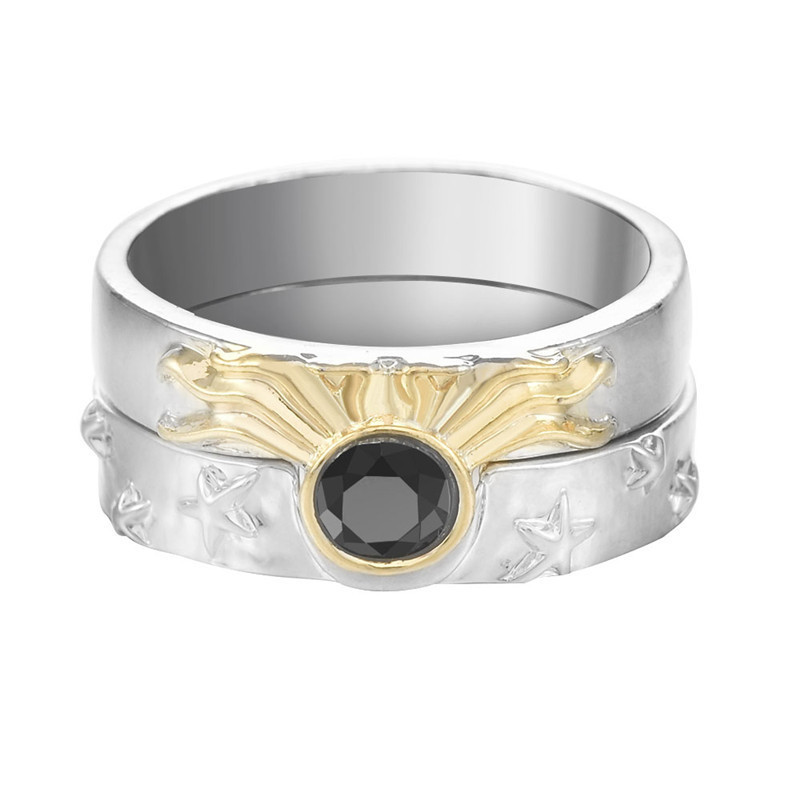 Xingyue Couple Set Vīriešu un sieviešu gredzens Retro Sun Party Apņemšanās Pirkstu rotaslietas Viņš un viņas laulības gredzens, dāvana