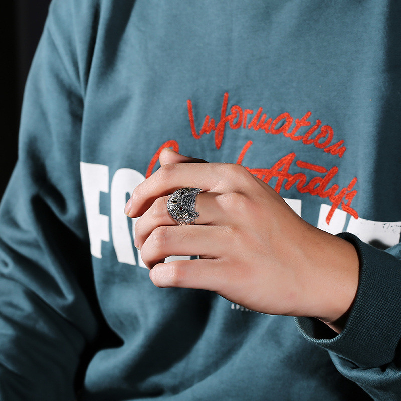 Kreativni dizajn Posrebreni Cz Oči Sova Prstenovi sa životinjama Muški motociklistički Punk prstenovi Otvoreni kažiprsti