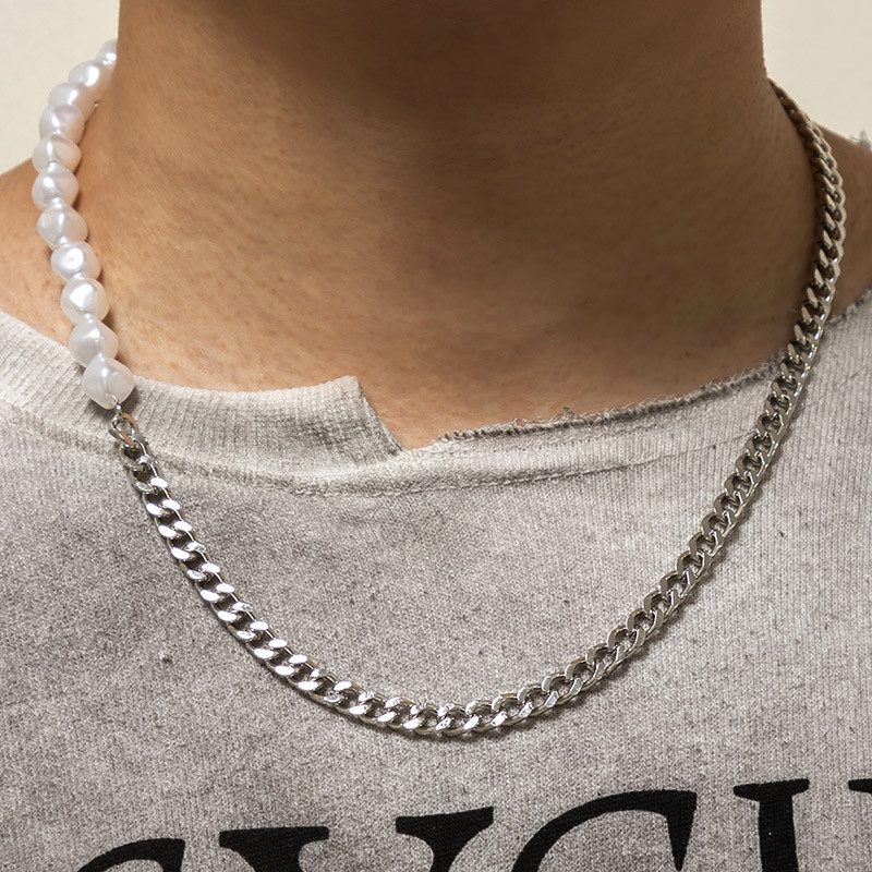 Vruća modna ogrlica s lančićem od imitacije bisera Muški gotički ručno rađeni željezni kubanski lanac Ogrlice s ogrlicama za muškarce Nakit Ovratnik Hombre