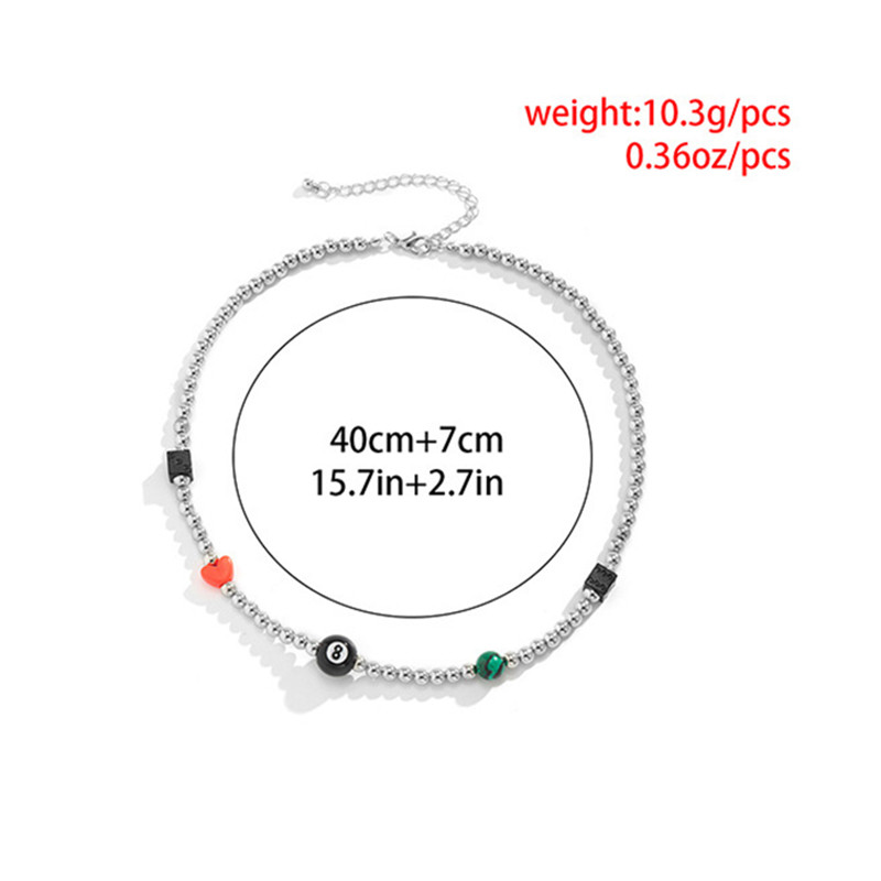 Ogrlica od perli s kockicama sretnog broja osam za muškarce Ogrlica s ogrlicom s lančićima s malim perlama na vratu 2022. Ženski modni nakit Ovratnik