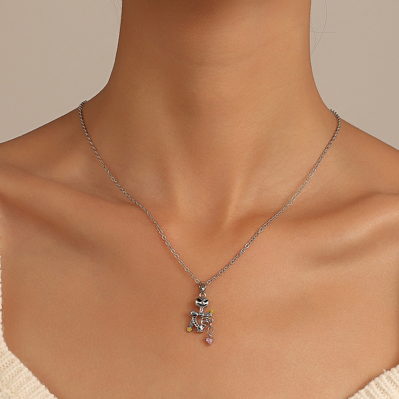 Kreatív koponya medál nyaklánc férfiaknak női uniszex gótikus halloween ékszerek hip hop punk női férfi kiegészítők ajándék